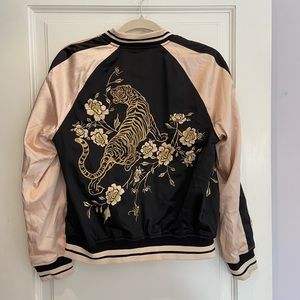 REVERSIBLE SATIN EMBROIDERED BOMBER JACKET